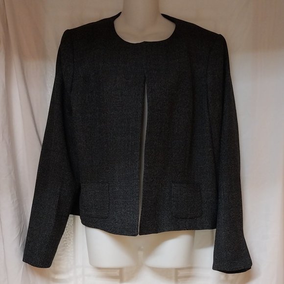 Pendleton Virgin Wool Gray Open Front Blazer Jacket size 16 EUC - Picture 1 of 6